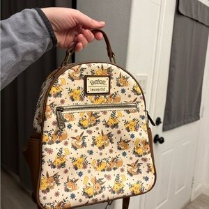 Loungefly Pokémon Eevee and Pikachu Floral Mini Backpack